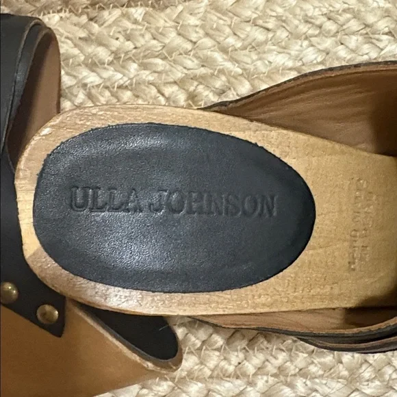 Ulla Johnson Black Floral Clogs with Wooden Heel - Picture 6 of 6